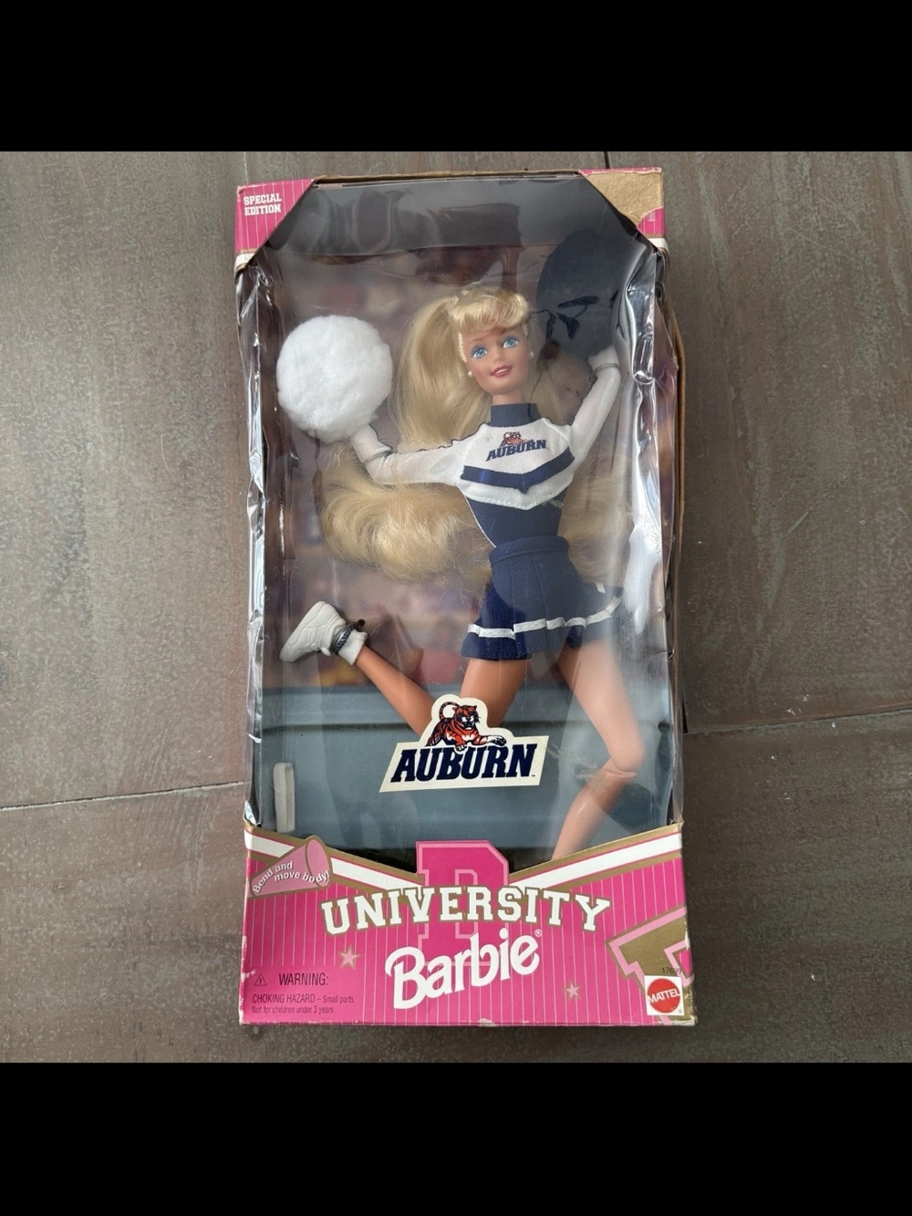BARBIE Doll University of AUBURN Cheerleader 1996 Mattel Poseable Body New